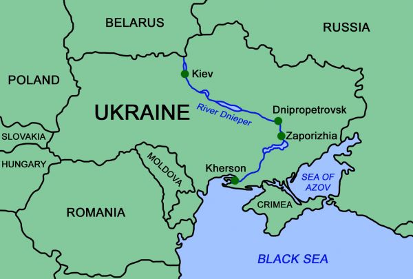 Dnieper River Map   Inland Port Ukraine Map 